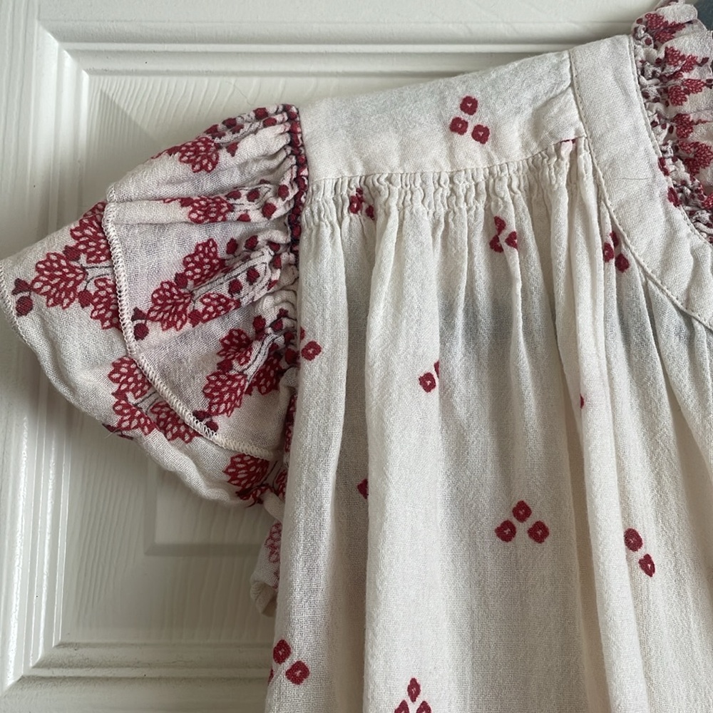 M.A.B.E SS button down ruffle sleeve blouse size M - Picture 3 of 8
